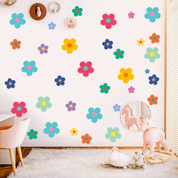 Set med 8 Hippie Flowers Power Sommar Bilstickers Perfekt för