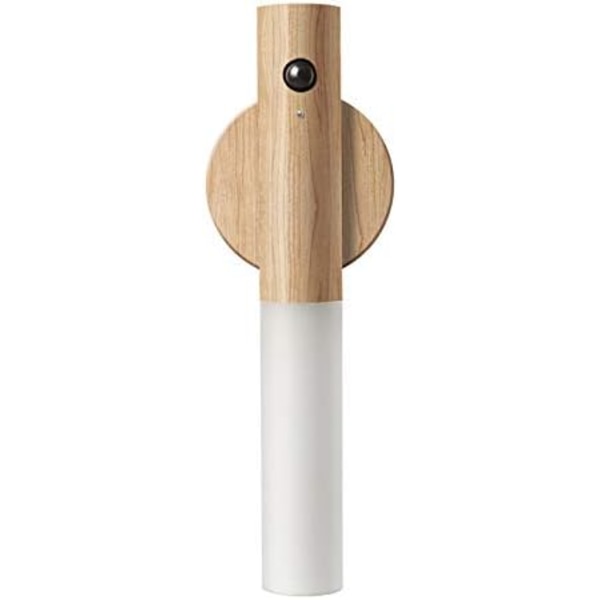 USB-laddad smart kroppssensor nattlampa, rörelsesensor nattlampa, hall sovrum gång trappa vägg induktionslampa (askträ nattlampa)