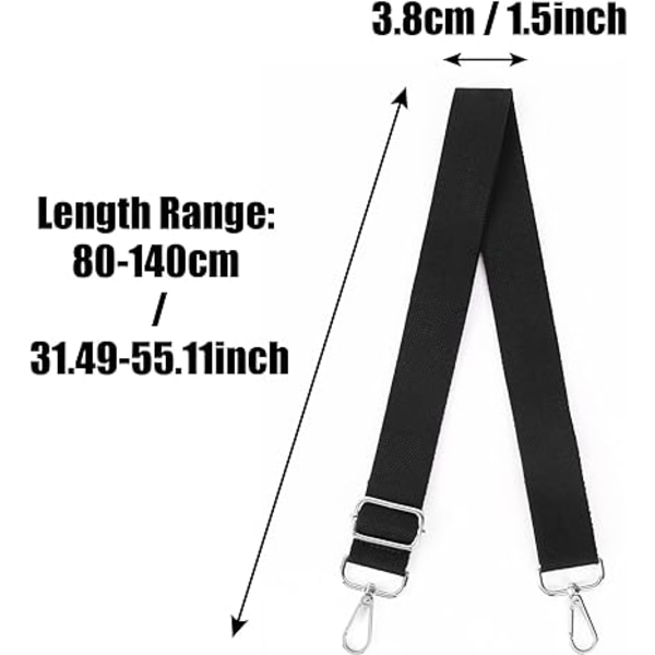 1 stk. skulderstropp svart veskestropper justerbare skulderstropper