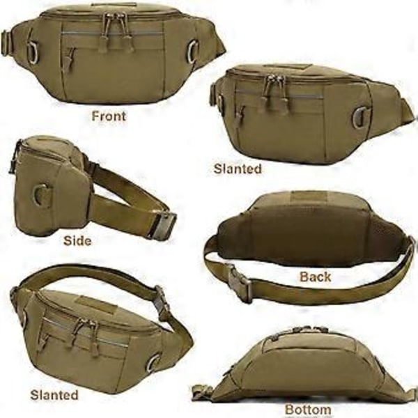 Taktisk midjeveske, Nylon Oxford Utility Multipurpose EDC Crossbody Sling Pack Bryst Dagstursekk