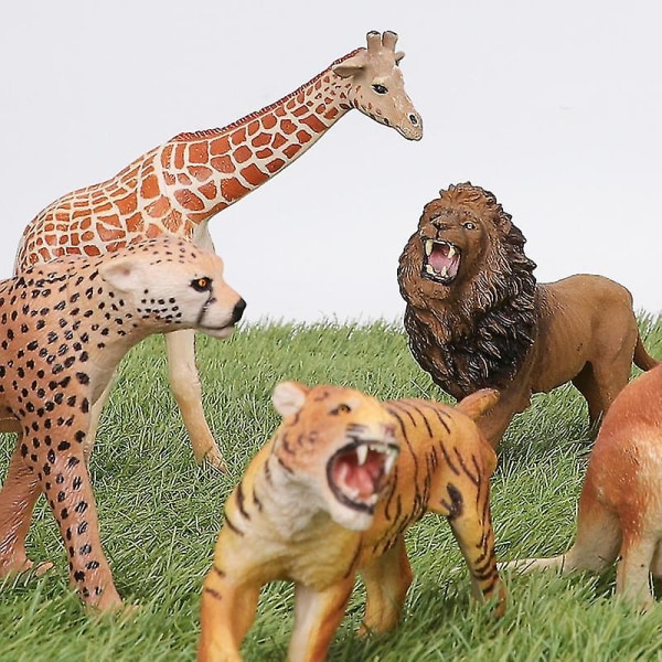 Realistiskt utseende Safari Djurfigurer Plast Djungel Djurleksaker zebra