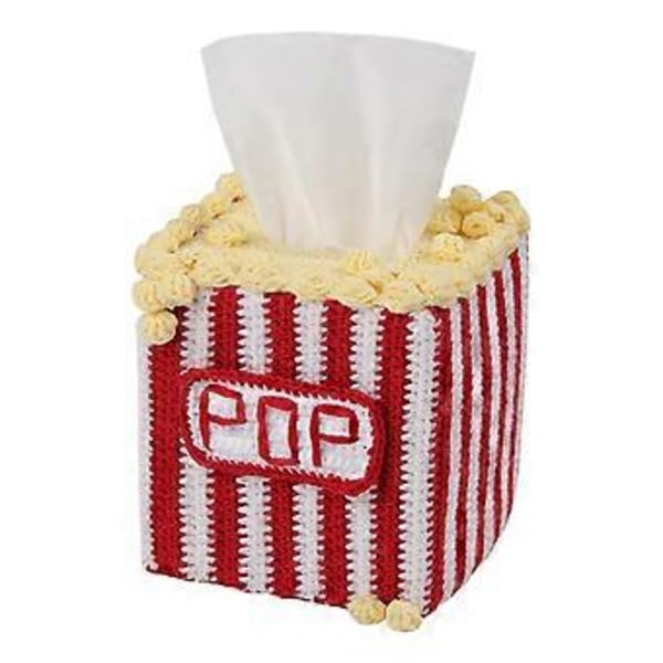 Virknålar för nybörjare för virkning av pappershållare, inkluderar steg-för-steg instruktioner, garn och virknål Popcorn tissue box