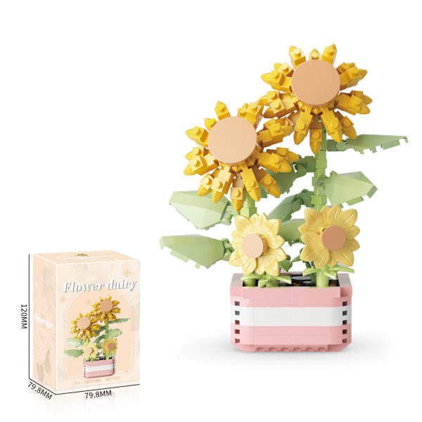 1 st mini tegelsten blombukett byggsats set julgåvor blommor