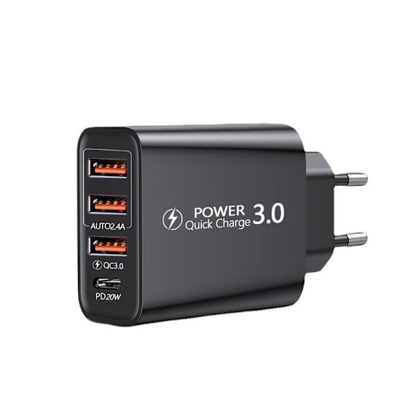 Snabbladdare 3.0 USB-väggladdare och USB C-kabel, QC 3.0 30W/6A 4