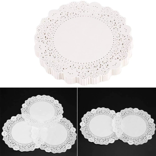 Round Paper Doilies, 150 Pieces White Lace Paper Doily Cake Wrapp