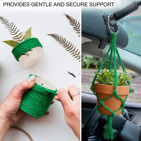 2 st Jutesnöre 50m Jutesträng 3-trådig 2mm Tjocklek Juterop för Dekoration Trädgård Blomsterkonst DIY Konst Bundling Hantverk (Armégron)