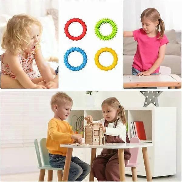 Sensoriska Stretcharmband | Fidgetleksaker för småbarn och barn - Gummiband, 4-pack