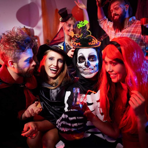 Huvudband 4 st Halloween huvudband och huvudband Häxhatt Huvudband