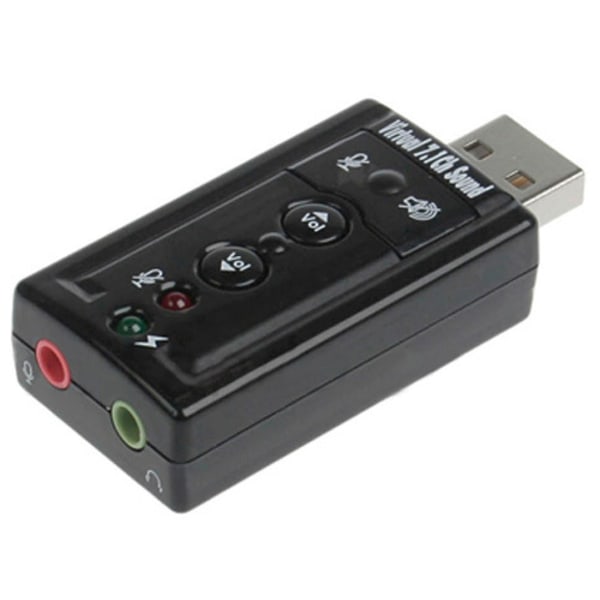 Extern USB 7.1 Ljudkort för Bärbar/Stationär Dator, Fristående Ljudkort, Hörlurs- och Mikrofonkonverterare