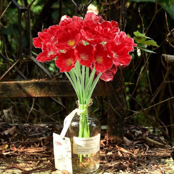 20 stk. Kunstig Valmue Rød Blomsterbuket Falske Valmuer Juledekoration Til Hjem Bryllup Bord Butik