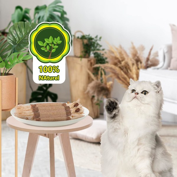 5 kattetyggepinner gressleke for rengjøring av kattenner sølvvine indo