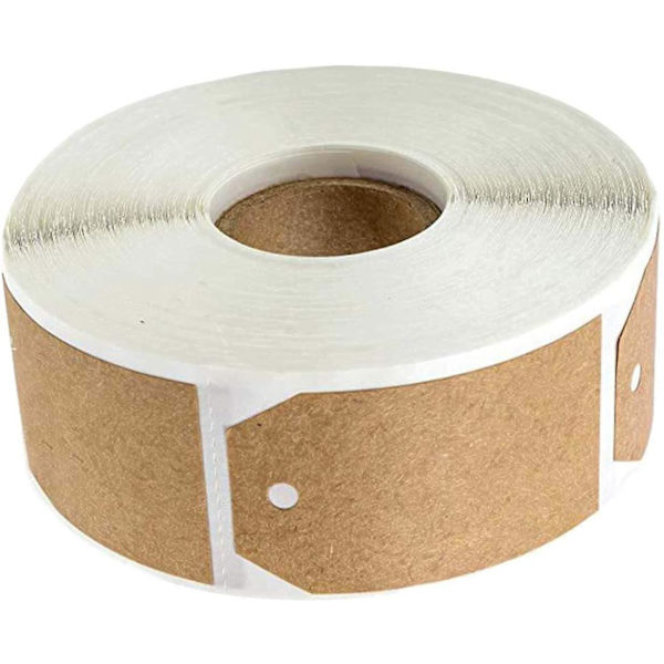 1,2x2,2 tommer etiketter klistermærker, 300 stk naturlige brune kraft klistermærker, selvklæbende blanke klistermærker håndlavede bageklistermærker gavemærker（A）