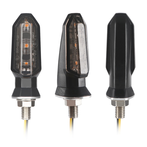 4 stk. 3LED motorcykel blinklys - sort E1 til Hon