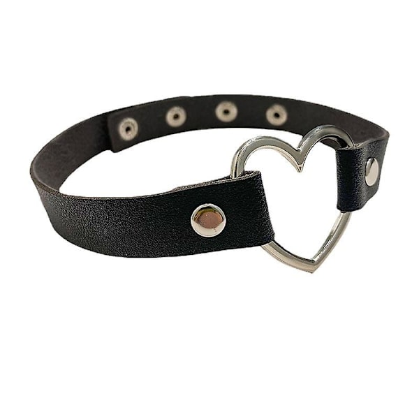 Naisten Tekonahkainen Gootti Punk Choker Kaulanauha Sydän Kaulakoru Korut