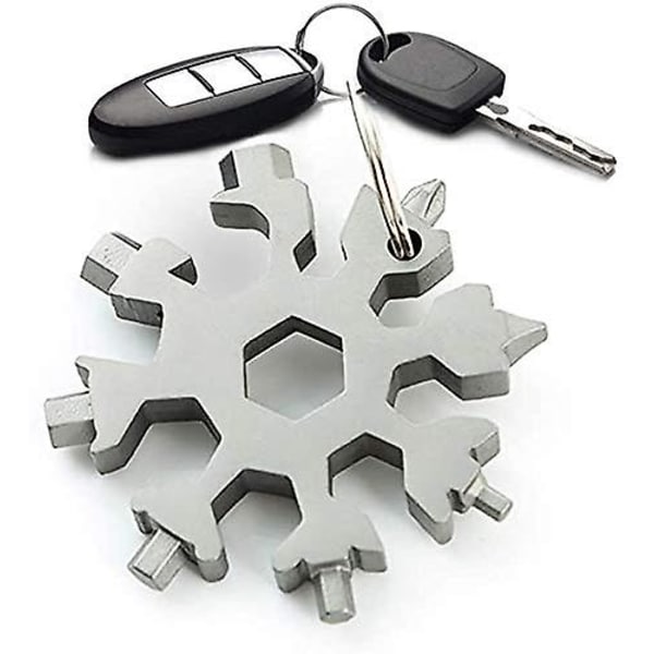 18-i-1 Snöflinga Multiverktyg, Rostfritt Stål Snöflinga Flasköppnare/platt Phillips Skruvmejsel Kit/skiftnyckel（2PCS）