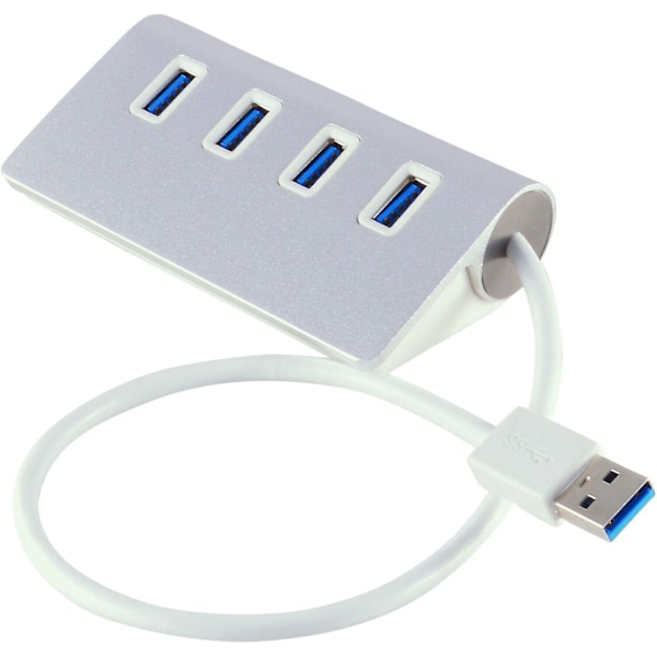 Aluminium 4-port USB 3.0 Hub 5 Gbps hastighedsadapterkabel til pc bærbar