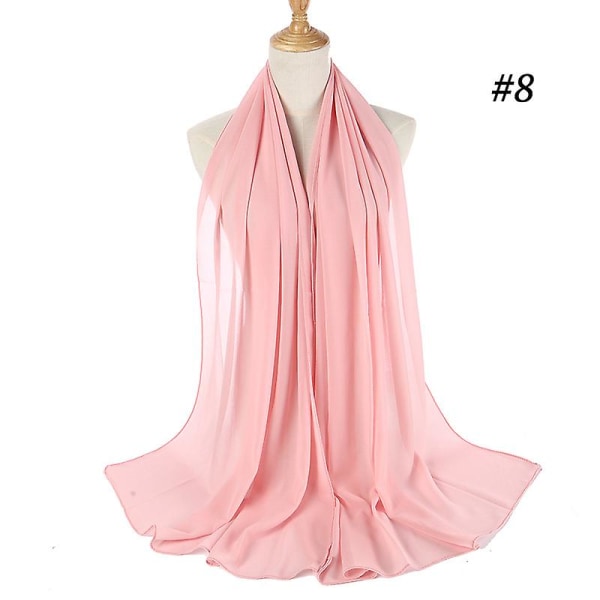 Perle Chiffon Boble Sjal Wrap Hodeskjerf Dame Hijab Sjal（Rosa）