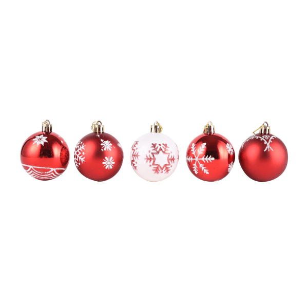 24-piece Glitter Christmas Balls Set - Christmas Tree Baubles Pac