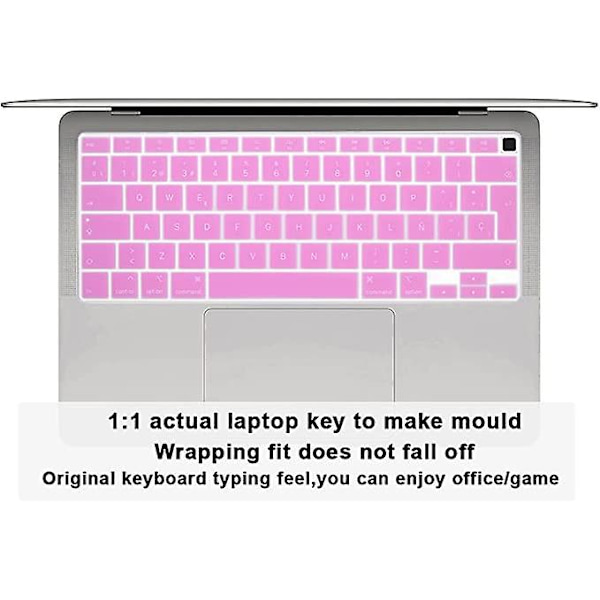 Silikon tangentbordsskydd för Macbook Touch Bar 12 tum skyddande hud（Rosa）