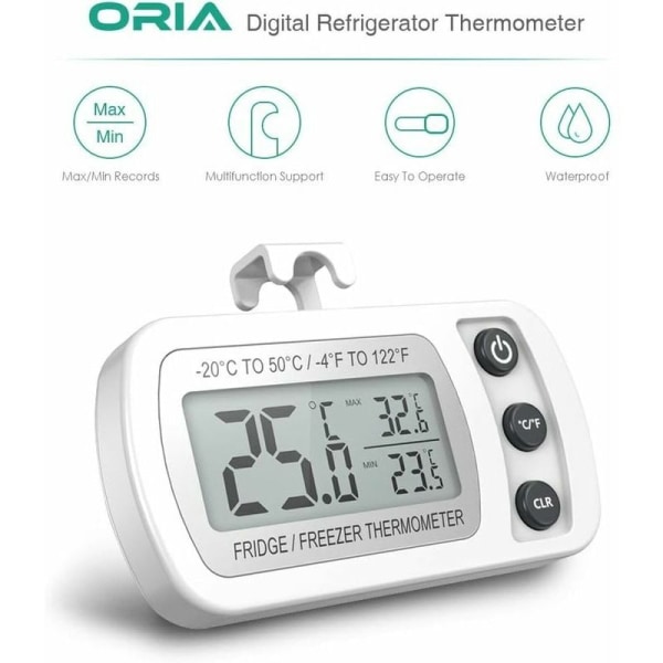 Kyltermometer LCD-display Digital Vattentät Frysningstermo