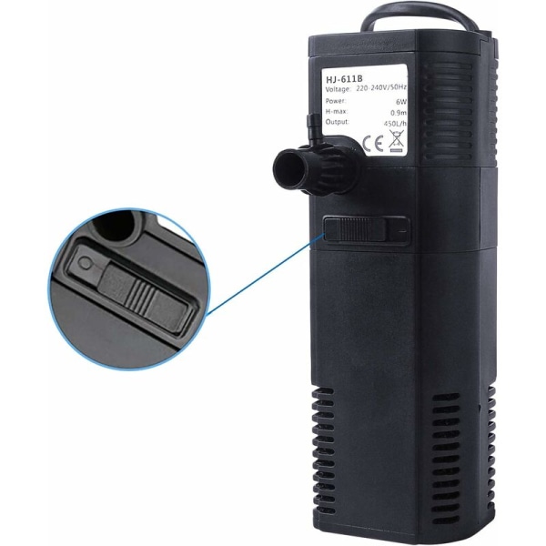 Akvariefilter Internt filter Internt filterpumpe med spray R