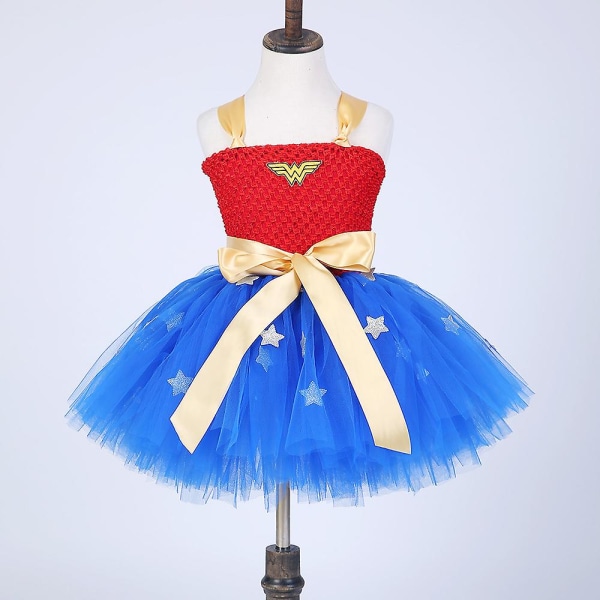 Avengers Gladiator Uniform Cosplay Girls Tutu Kjole Customs（XL Blå）