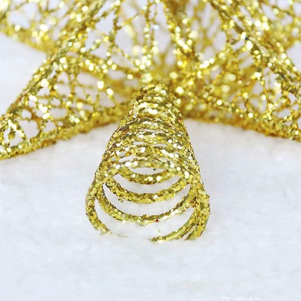 Guld Glitter Trætopstjerne - 15cm