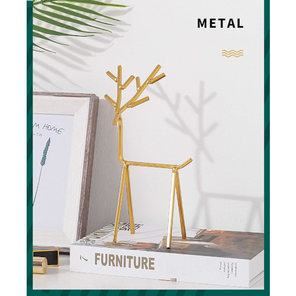 Metall smyckesdisplay, järndisplay, guldfärgad dekorativ display, öra
