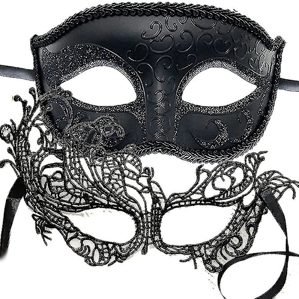 Glittrande strassmaskeradmask parkombination kostymmask