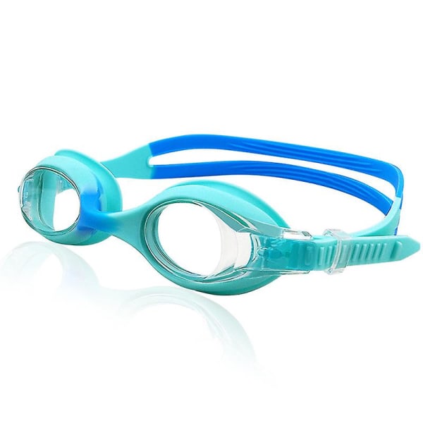 Simglasögon för barn för flickor i åldern 3-14, anti-dimglasögon för barn med justerbar rem, flexibel näsbrygga (blå)