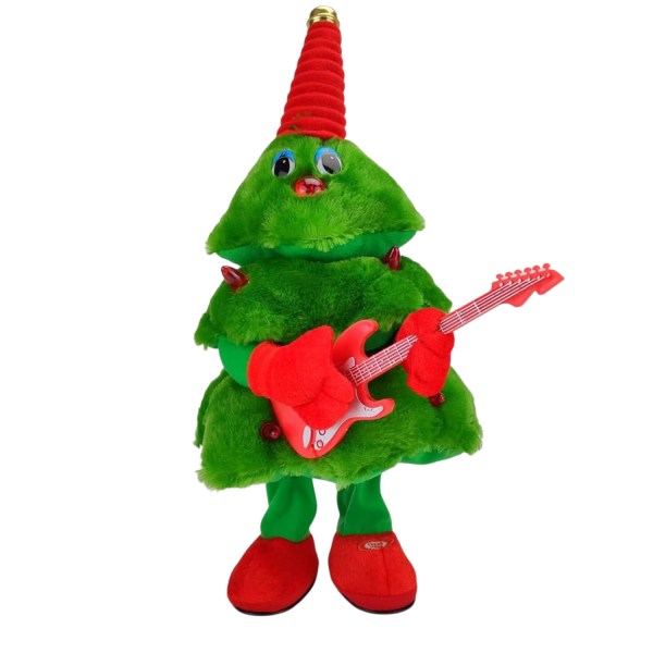 Julgran med gitarr, kan dansa och spela in elektriska leksaker