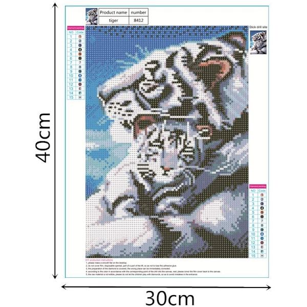 Äiti ja lapsi tiikeri timanttimaalaussetti osa Crystal Diamo