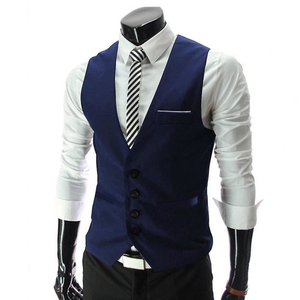 Vest Menn Dress Vest Casual Waistcoat Formell Dress Slim Formell Stil Klær Business Vest Arbeidsklær（3XL）