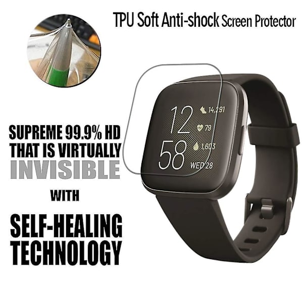 Skärmskydd för Fitbit Versa 2 / Fitbit Versa 2 Se  Våtapplicerad Tpu Plastfilm Anti-bubbla Anti-scratch