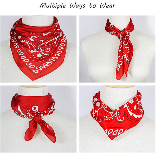 1 st paisley bandana cowboy bandana unisex tryckt huvudband sjal handledsskydd röd（röd）