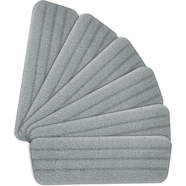 16,5\"x5,5\"(Grå) 6stk Mopputskiftningsputer Mikrofiber Spraymopp for Spraymopper