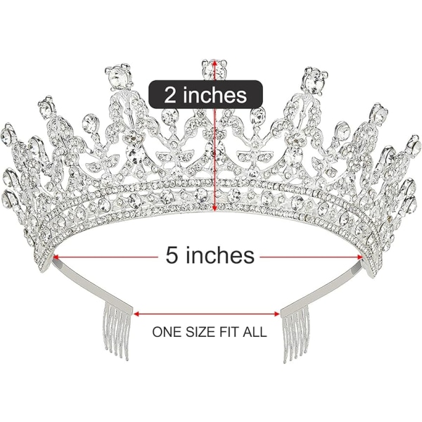 Kristallkrona Tiara, Tiara med Rhinestone Kam för Brud Tävling