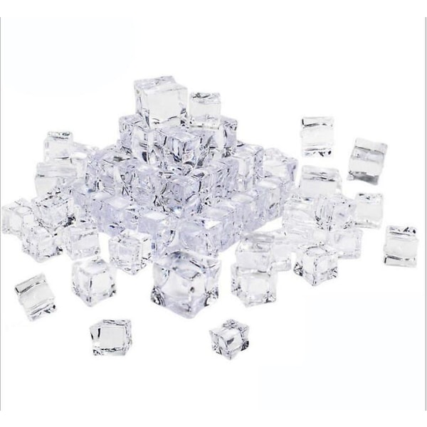 50 stk klare falske isterninger 20 mm plastik isterninger Akryl klare issten Diamantkrystaller Firkantede falske isterninger Display