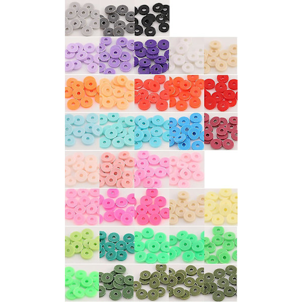 24 rutnät mjukt keramikpärlset mjukt keramikpärlor Pcv blandningslera pärlor Diy gör armband halsband
