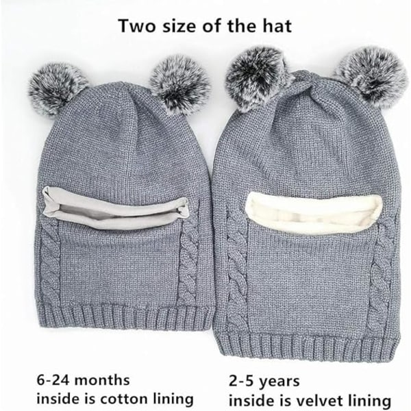 Baby Vinterhatt Halsduk Set, Unisex Toddler Kids Hatt Halsduk