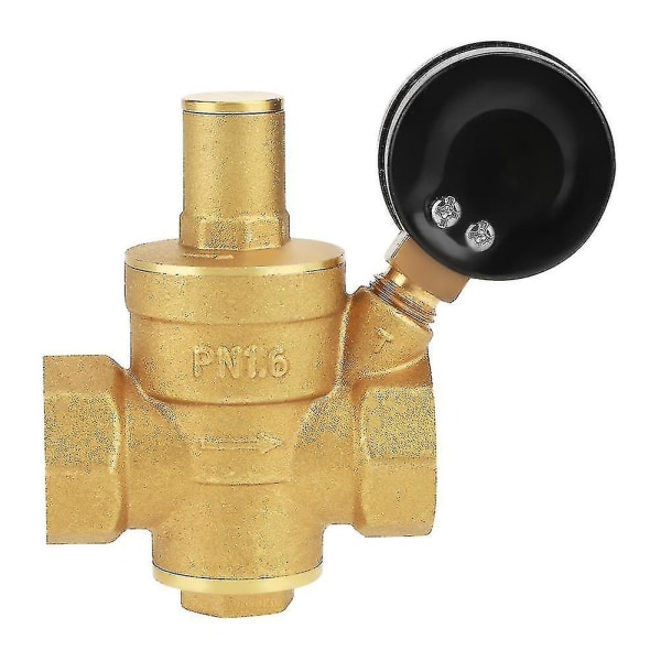 Dn25 Justerbar Vann Trykk Reduserende Regulator, Messing Vann Trykk Reduserende Ventil + Manometer Vann Trykk Måler