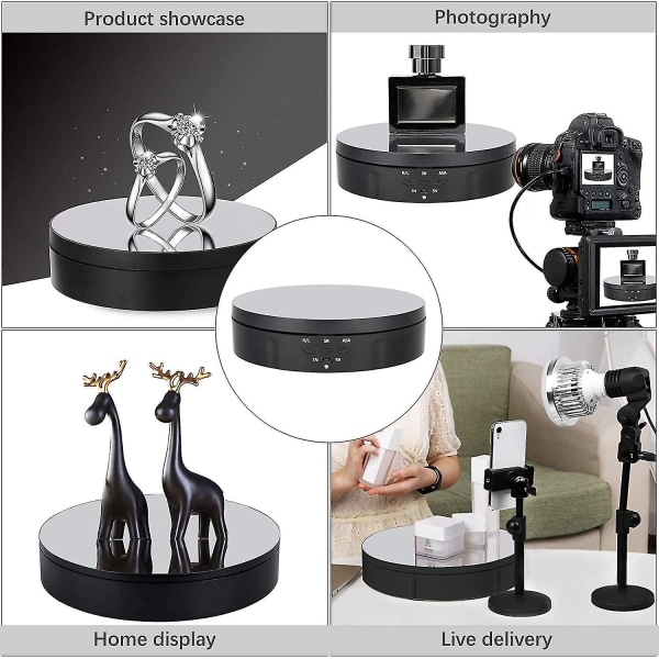 Motoriserat roterande bildskärmsstativ 360 graders roterande bildskärmsstativ 3 hastigheter 3 visningsvinklar Vit