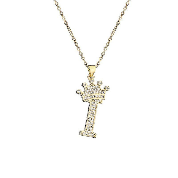 Ny krone 26 engelske bogstaver fuld rhinestone vedhæng halskæde enkel mode