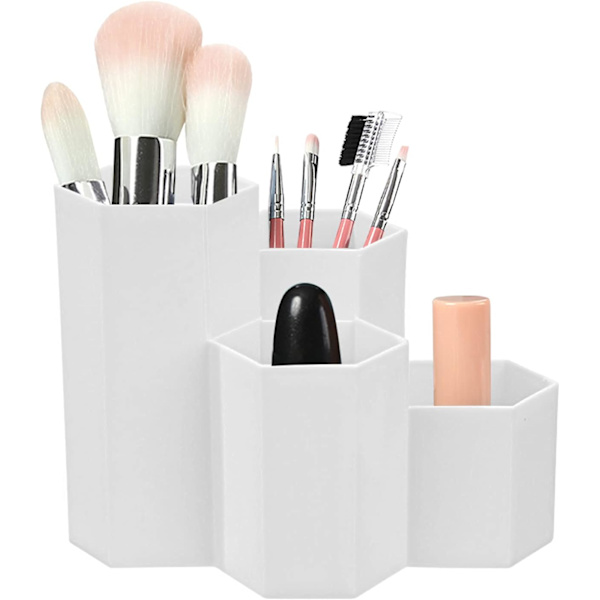 (Hvid) Plastik Hexagonal Penneholder, Multifunktionel Penneholder, Plastik