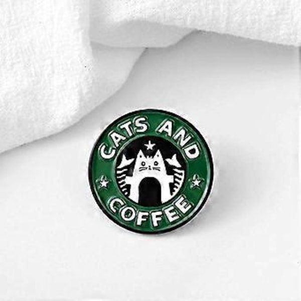 Emaljnålar för katt och kaffe Emaljnål för katt Kaffe Emaljnål Brosch för Ryggsäckar Kläder Jackor & Hattdekoration