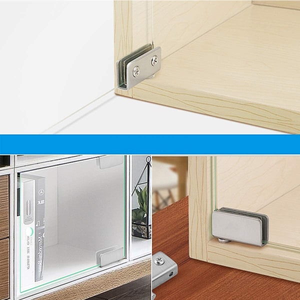 4-pack glasdörrgångjärn 90° svänggångjärn, stansfri glas, fläck