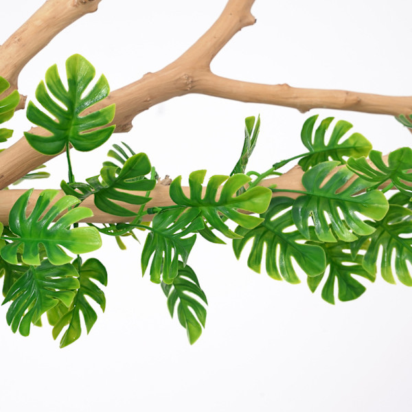 Kunstig vedbend guirlande - kunstig falsk tropisk monstera palmeblad