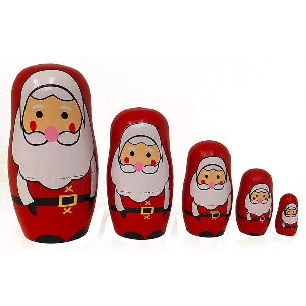 5 st handgjorda ryska dockor i trä Matryoshka dockor staplingsdockor set
