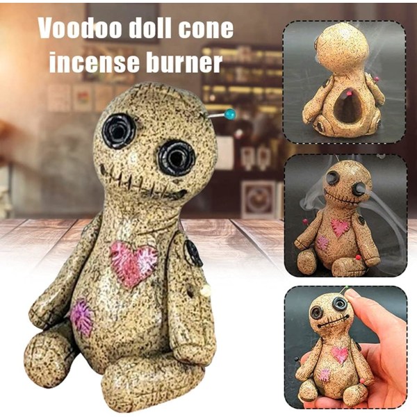 Voodoo Doll Cone Burner, Resin Rökelsehållare Resin Statyer Ornam