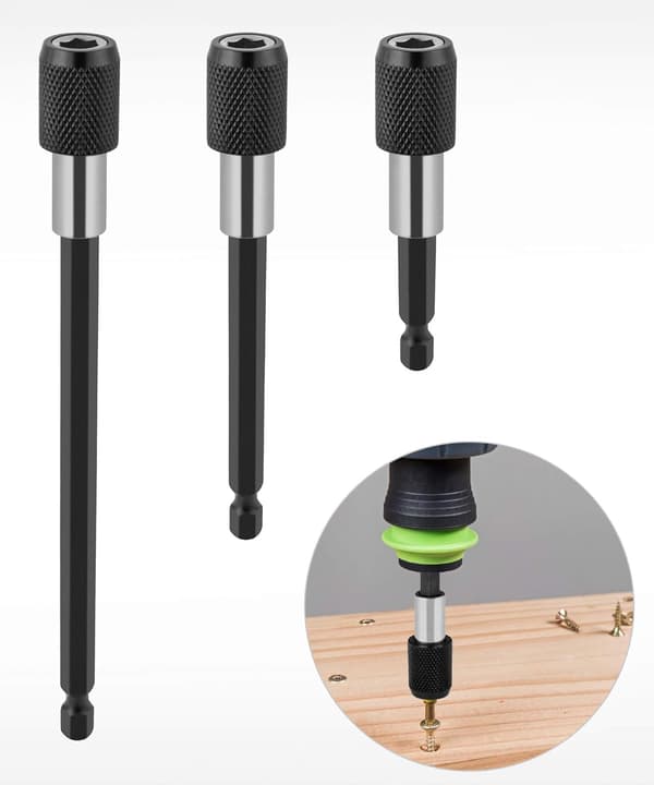 3 st magnetiska förlängningsstänger, elektrisk borrmaskinsbits, 1/4